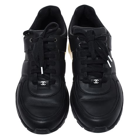 chanel black white trainers|Chanel low top trainer white.